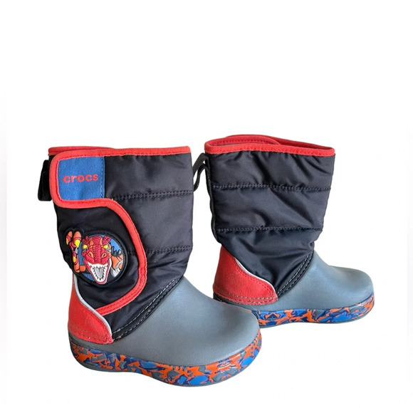 Crocs RoboSaur Rex Lodge Point Light Rain Boot Toddler Size 6 LIGHTS UP - Picture 6 of 16